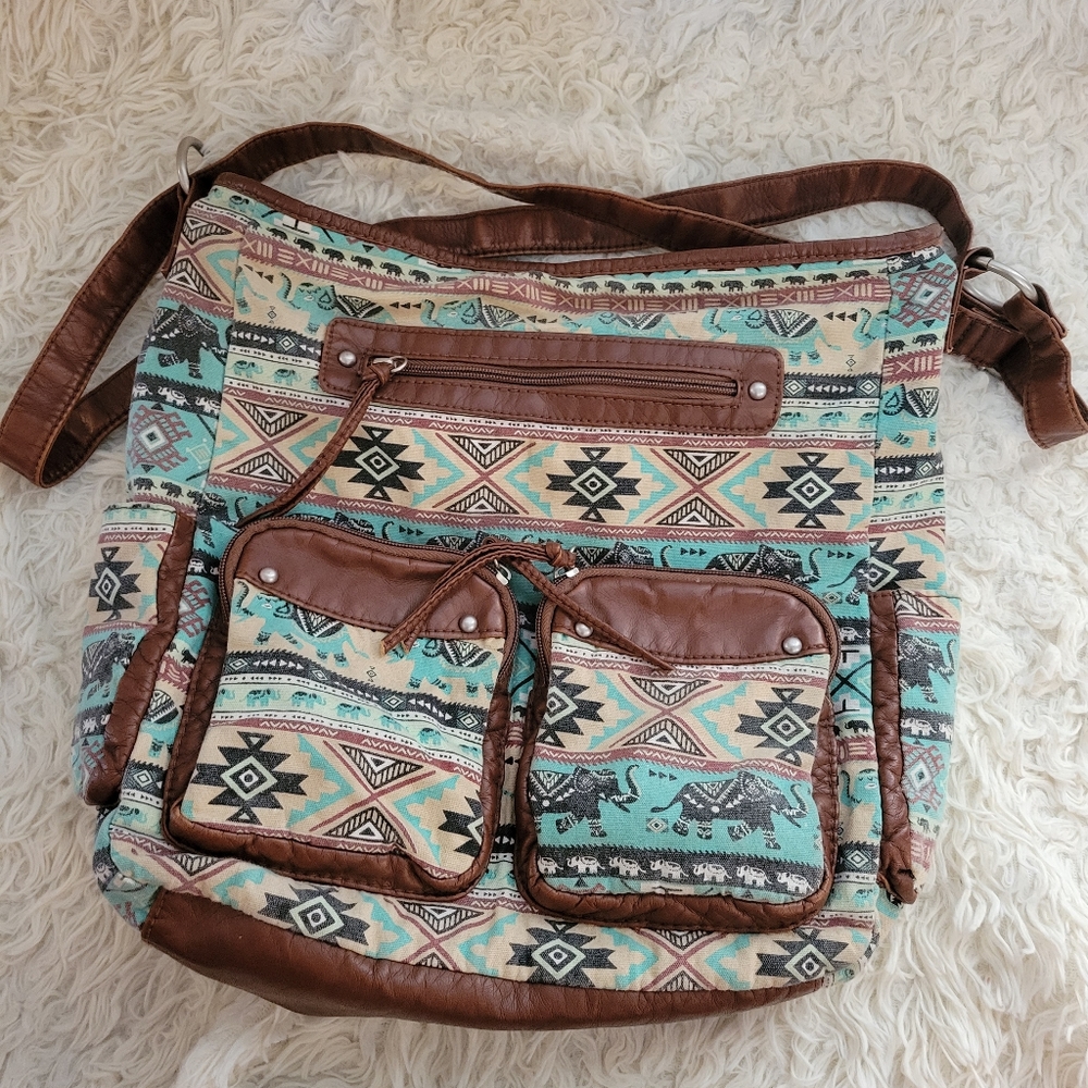 Aztec/Elephant print crossbody